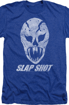 Royal Heather Goalie Mask Slap Shot T-Shirt