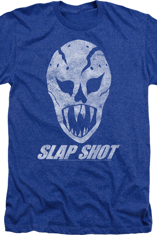 Royal Heather Goalie Mask Slap Shot T-Shirtmain product image