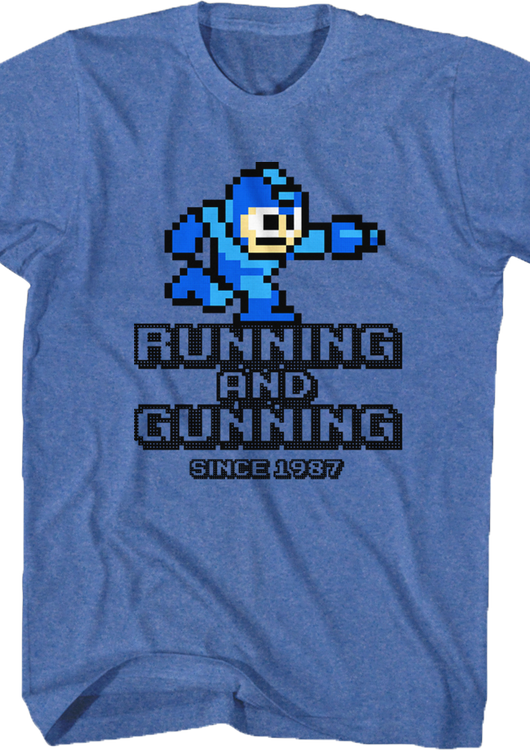 Running And Gunning Mega Man T-Shirt - main product image