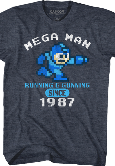 Running & Gunning Since 1987 Mega Man T-Shirt