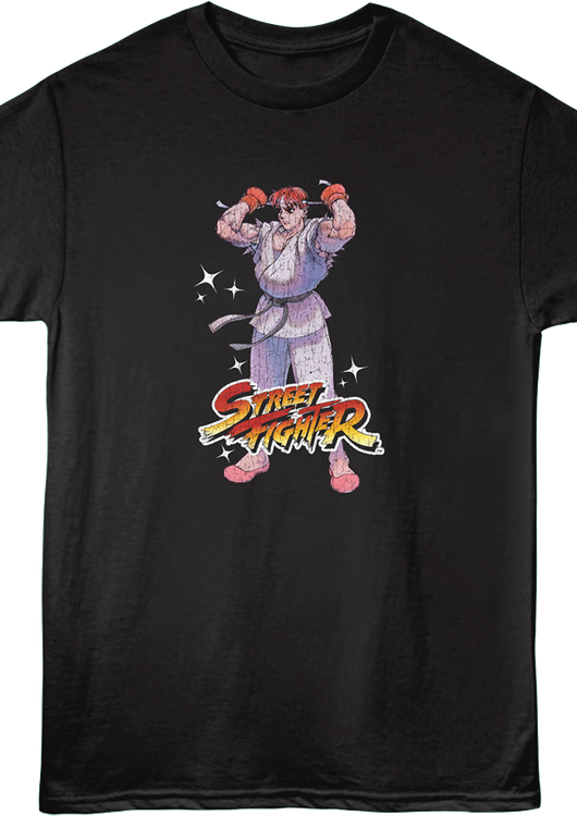 Front & Back Ryu Battle Ready Street Fighter T-Shirt - main product image