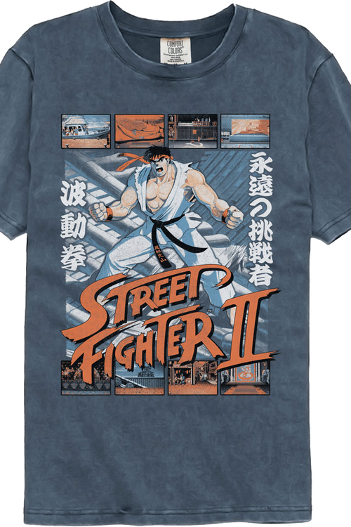 Ryu Fight Scenes Street Fighter II Comfort Colors Brand T-Shirtmain product image