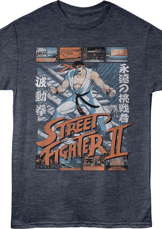 Ryu Fight Scenes Street Fighter II T-Shirt - main product image