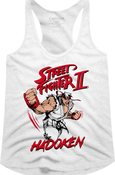 Ladies Ryu Hadoken Street Fighter Racerback Tank Top