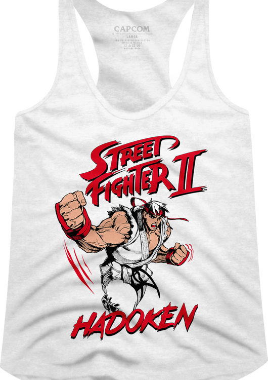 Ladies Ryu Hadoken Street Fighter Racerback Tank Top - main product image