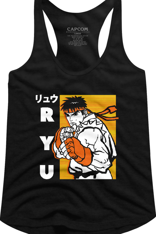 Ladies Ryu Japanese Street Fighter Racerback Tank Topmain product image