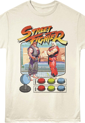 Ryu & Ken Masters Game Buttons Street Fighter T-Shirt