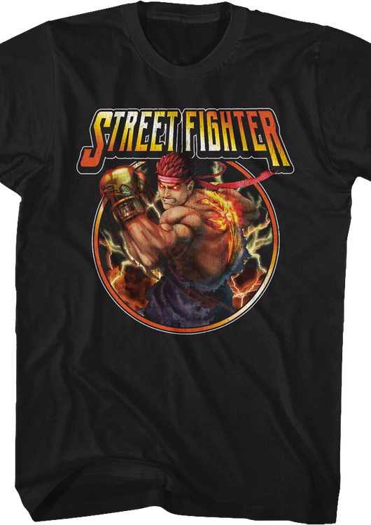 Ryu Lightning Bolts Street Fighter T-Shirt - main product image