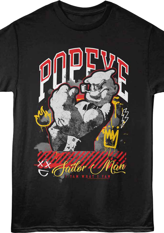 Sailor Man Graffiti Popeye T-Shirt - main product image