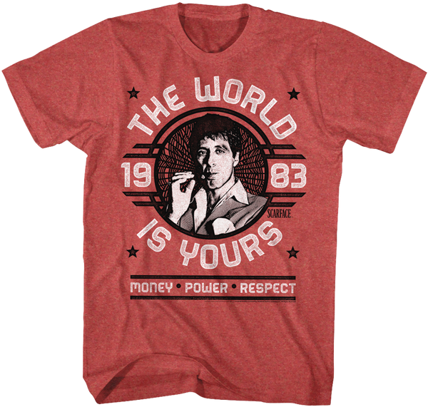 T-Shirt ALPHADOG Scarface 'The World Is Yours' – Unisex – Cotone Di Qualità – XXL