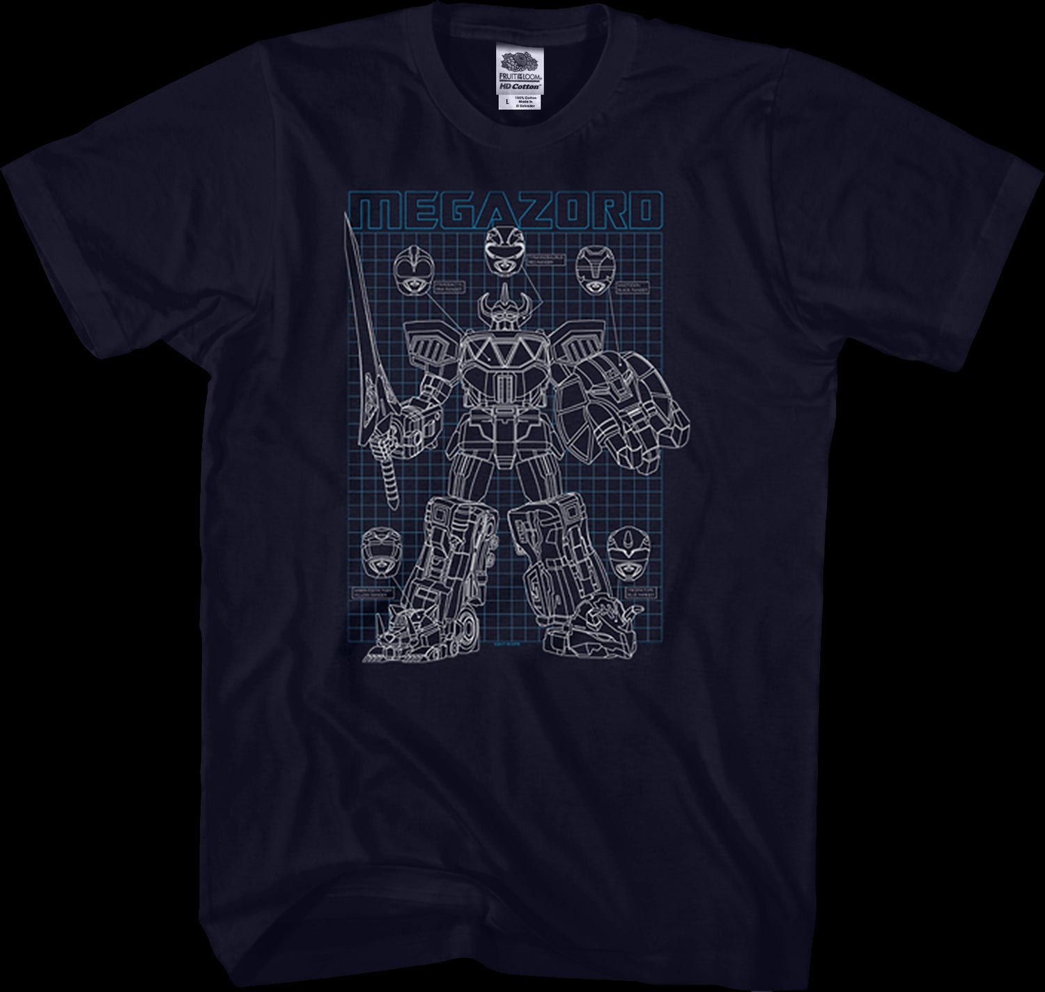 Schematic Megazord Mighty Morphin Power Rangers T-Shirt
