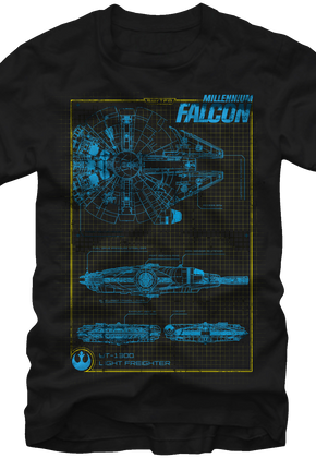 Schematic Millennium Falcon Star Wars T-Shirt