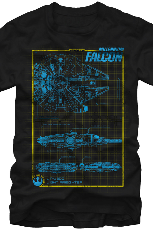 Schematic Millennium Falcon Star Wars T-Shirtmain product image