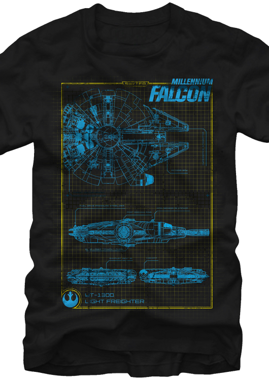 Schematic Millennium Falcon Star Wars T-Shirt - main product image