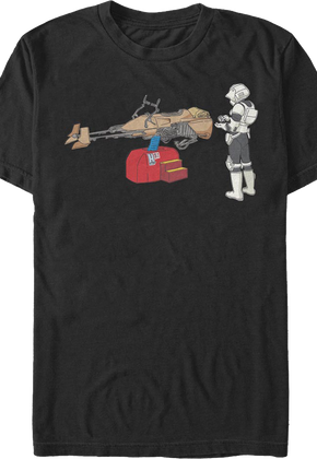 Scout Trooper Coin Operated Bike Ride Star Wars T-Shirt