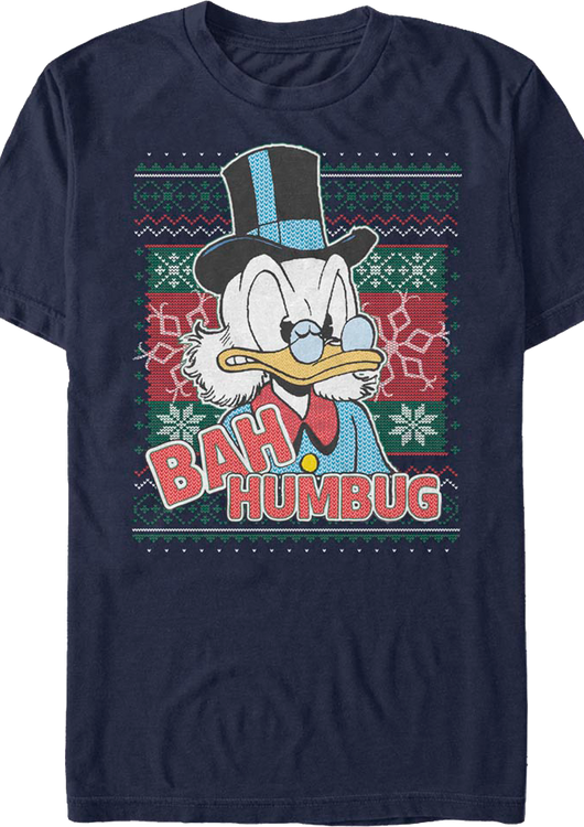 Scrooge McDuck Bah Humbug Faux Ugly Christmas Sweater Disney T-Shirt - main product image