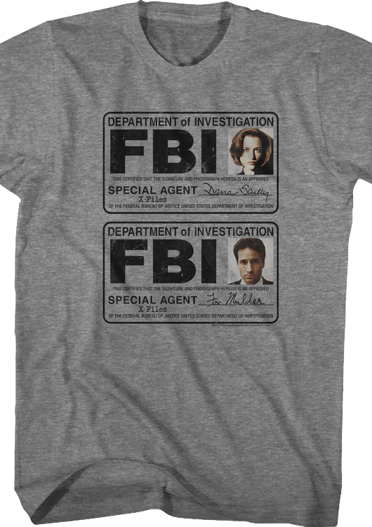 Scully and Mulder Badges X-Files T-Shirt - main product image