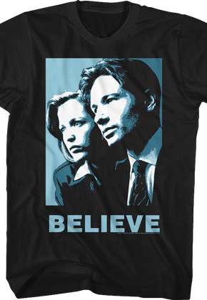 Scully and Mulder Believe X-Files T-Shirt