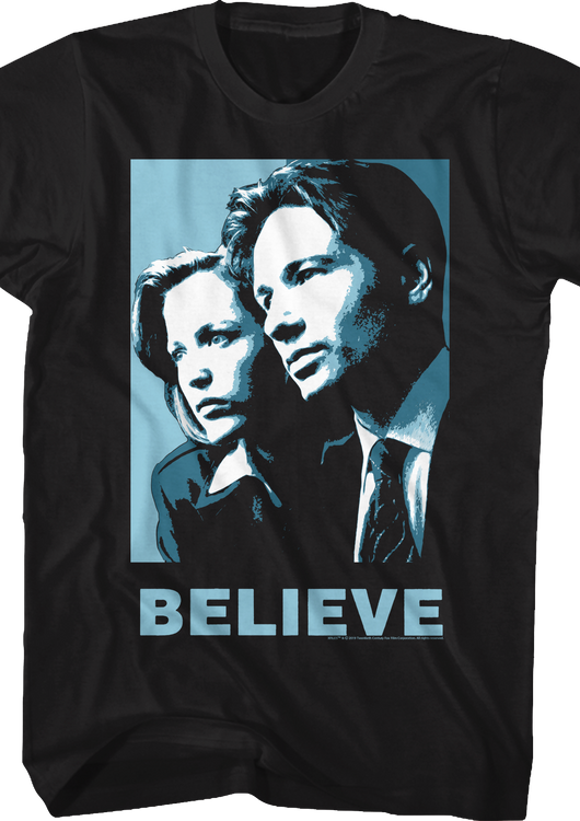 Scully and Mulder Believe X-Files T-Shirt - main product image