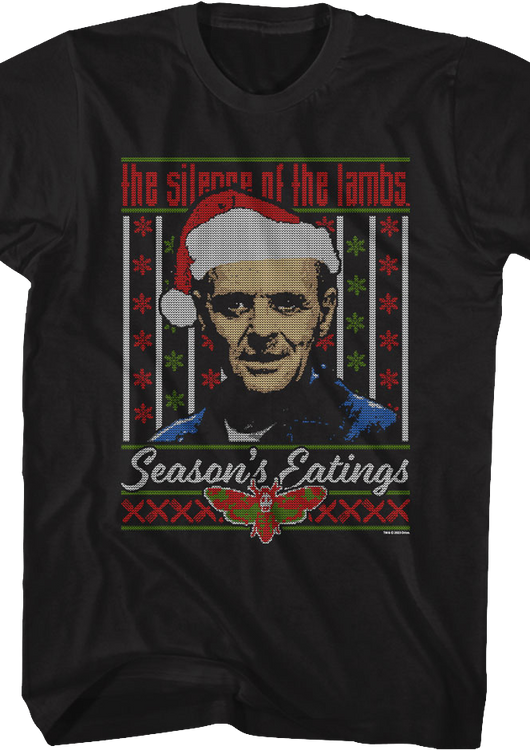 Season's Eatings Faux Ugly Xmas Sweater Silence of the Lambs T-Shirt - main product image