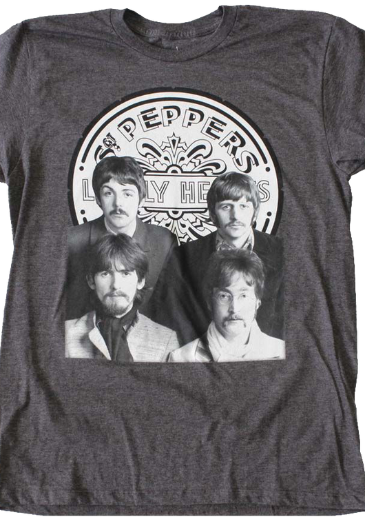 Black And White Sgt. Pepper's Lonely Hearts Club Band Beatles T-Shirt - main product image