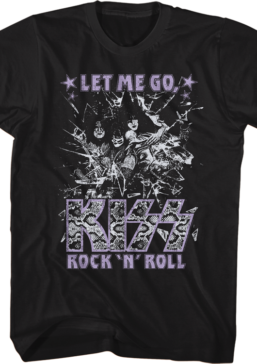 Shattered Let Me Go Rock 'N' Roll KISS T-Shirt - main product image