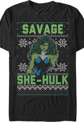 She-Hulk Ugly Faux Knit Marvel Comics T-Shirt