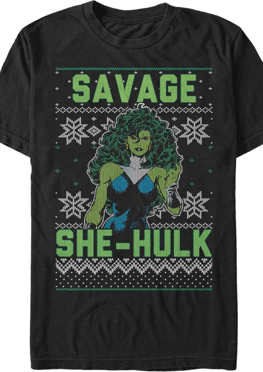 She-Hulk Ugly Faux Knit Marvel Comics T-Shirt - main product image