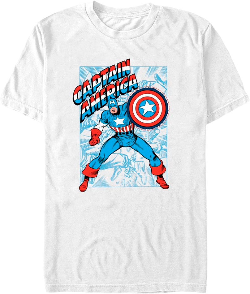 Capitan America MARVEL USA Uomo T-shirt FBMTS778WHT Capitan America MARVEL USA Uomo T-shirt FBMTS778WHT