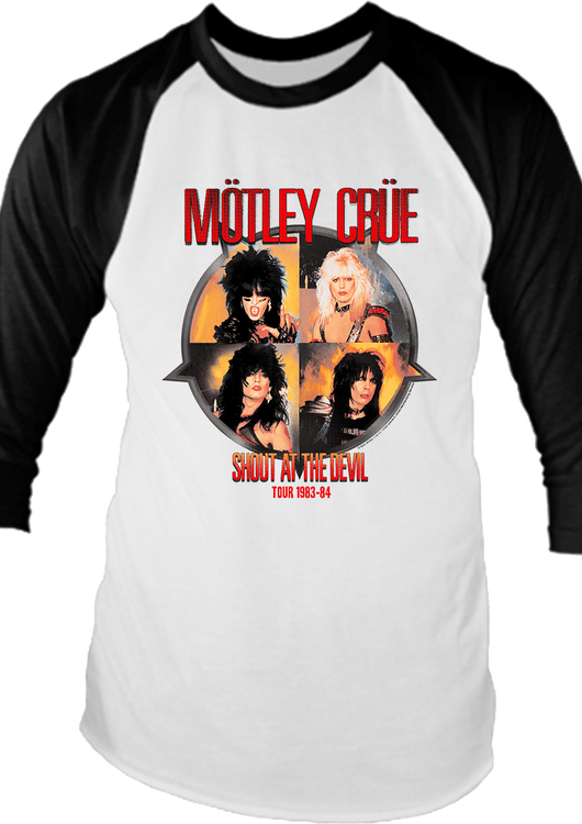 Shout At The Devil Motley Crue Raglan Baseball Shirt - main product image