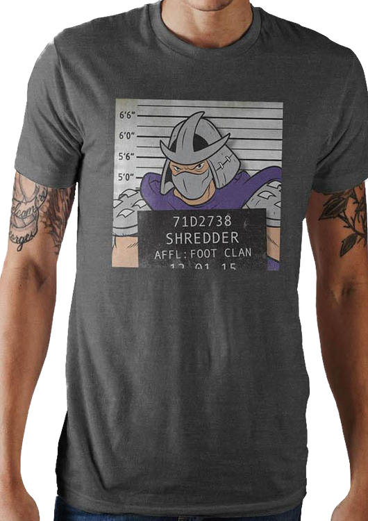 Shredder Mug Shot Teenage Mutant Ninja Turtles T-Shirt - main product image
