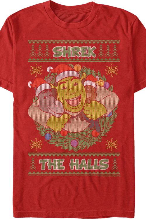 Shrek The Halls Faux Ugly Christmas Sweater Shrek T-Shirtmain product image