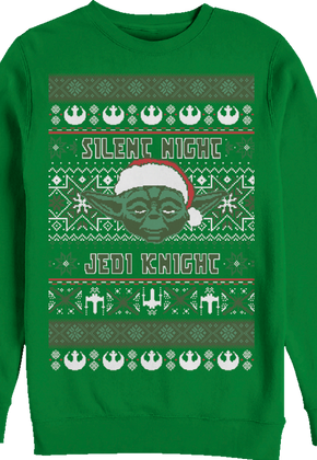 Silent Night Jedi Knight Star Wars Yoda Christmas Sweatshirt