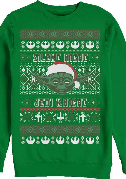Silent Night Jedi Knight Star Wars Yoda Christmas Sweatshirt - main product image