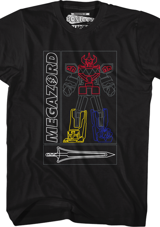Simple Megazord Mighty Morphin Power Rangers T-Shirt - main product image