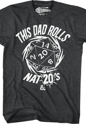 Vintage This Dad Rolls Nat 20's Dungeons & Dragons T-Shirt