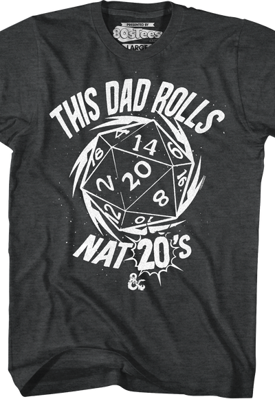 Vintage This Dad Rolls Nat 20's Dungeons & Dragons T-Shirt