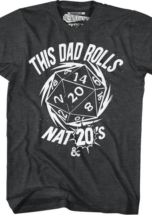 Vintage This Dad Rolls Nat 20's Dungeons & Dragons T-Shirt - main product image