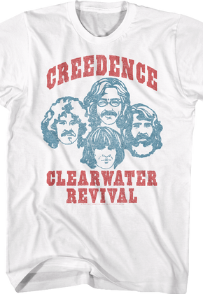 White Sketches Creedence Clearwater Revival T-Shirt