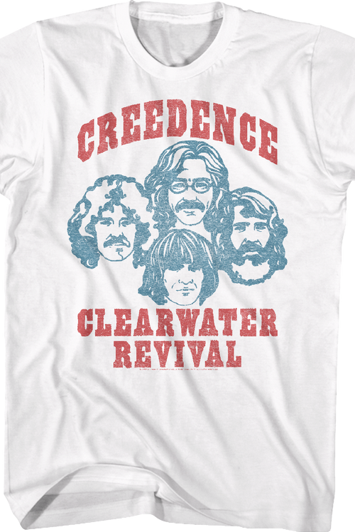 White Sketches Creedence Clearwater Revival T-Shirtmain product image
