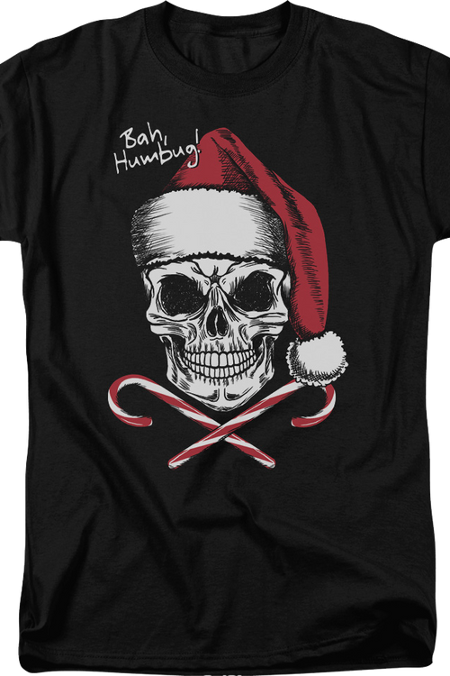 Skull And Candy Canes Bah Humbug T-Shirtmain product image