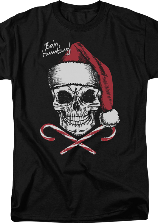 Skull And Candy Canes Bah Humbug T-Shirt - main product image