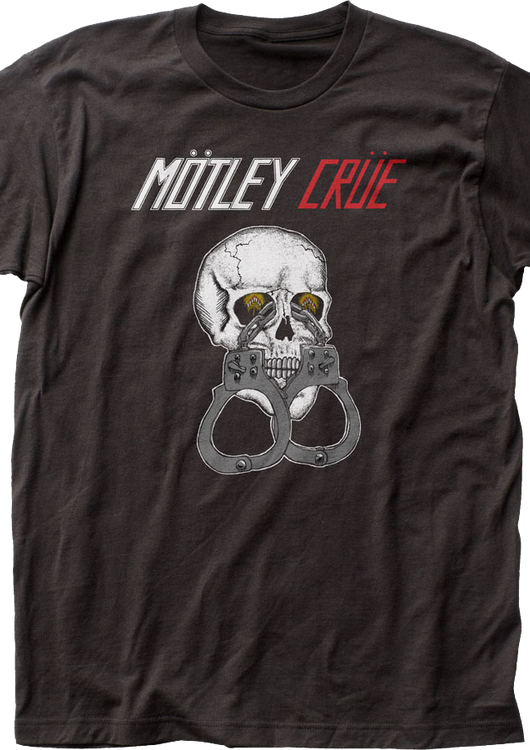Black Skull And Handcuffs Motley Crue T-Shirt - main product image