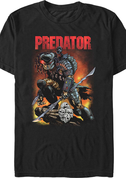 david bowie scary monsters t shirt Skull Collection Predator T-Shirt Mens 3XL Big and Tall T-shirts