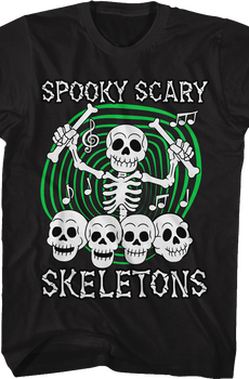 Skull Drummer Spooky Scary Skeletons T-Shirt