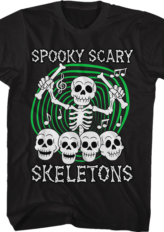 Skull Drummer Spooky Scary Skeletons T-Shirt - main product image
