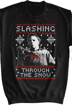 Slashing Through The Snow Halloween Sweatshirt