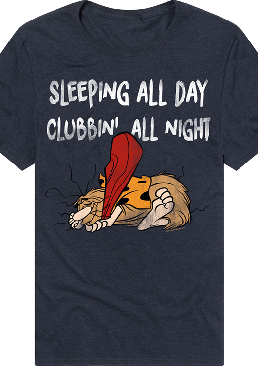Sleeping All Day Clubbin' All Night Captain Caveman T-Shirt - main product image