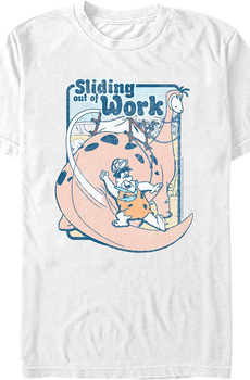 Sliding Out Of Work Flintstones T-Shirt