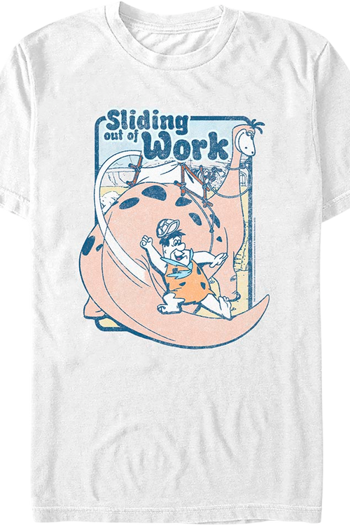 Sliding Out Of Work Flintstones T-Shirtmain product image